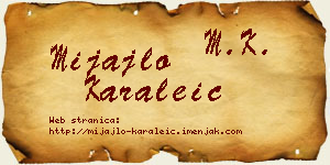Mijajlo Karaleić vizit kartica